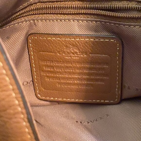 Coach Edie 31 Pebbled Leather Shoulder Bag Saddle Brown Tan Tote - Picture 3 of 11